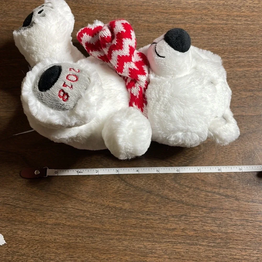American Greetings 2018 Plush‎ Bear, White, Red & White Scarf, 9